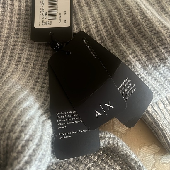 Armani Exchange A | X size X small pullover sweater gray misty grey coated NEW - Picture 15 of 15